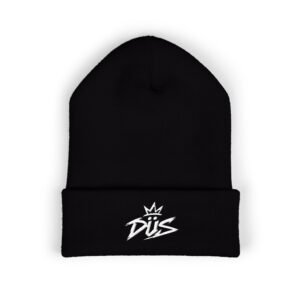 Embroidered 'Düs Crown' Cuffed Beanie — Streetwear Knit Hat